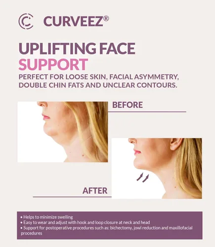 Miniatura 3 de CURVEEZ Cinturón Tonificante Facial Post Cirugía de Liposucción con Compresión y Correa para la Barbilla para Mujeres Faja Mentonera Reductora