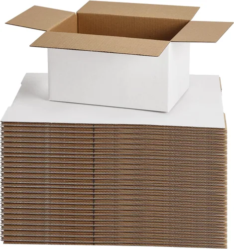 Miniatura 14 de Paquete de 40 cajas de envío pequeñas de 8x6x4 pulgadas, caja de correo de cartón corrugado blanca para envío, embalaje, negocios