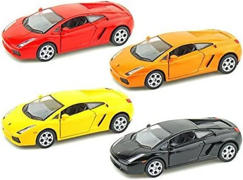KiNSMART - Lamborghini Gallardo - Coche deportivo de juguete de metal fundido a presión a escala 1:32 (4 juegos)