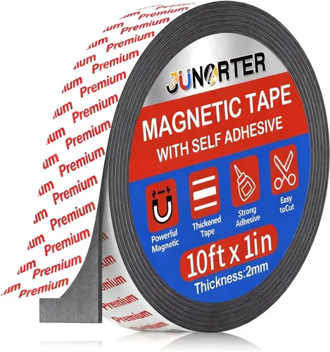 Miniatura 7 de Rollo de cinta magnética, tiras magnéticas, 1 rollo (15 pies x 1/2 pulgadas), tiras magnéticas adhesivas con respaldo adhesivo, tiras magnéticas