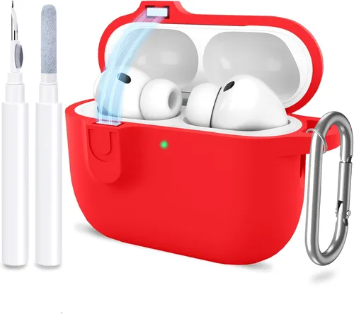 Miniatura 32 de Funda para AirPods Pro 3 con limpiador y protector de silicona suave con llavero para mujeres y hombres, funda para Apple AirPods Pro de 3ª Claro
