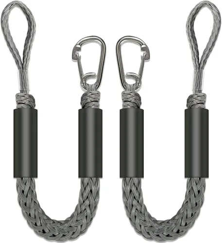 Miniatura 7 de Líneas de defensa de 2.5 pies, 2 piezas, líneas elásticas premium para barco con clip de acero inoxidable 316 para parachoques de barco/defensa