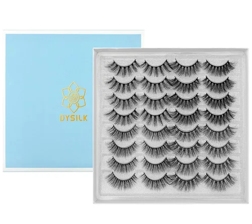 Miniatura 12 de DYSILK Pestañas postizas de visón – Pestañas postizas de aspecto natural, 16 pares de pestañas 6D, 4 estilos mezclados, largas, sintéticas, 16