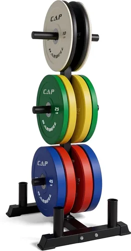Miniatura 25 de CAP Juego de pesas olímpicas de 2 pulgadas 100-370 libras Varios colores Estante de almacenamiento opcional