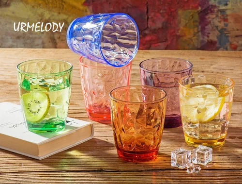 Miniatura 5 de Vasos festivos de acrílico de color para restaurante, resistentes a golpes, vasos para tomar jugo, vasos para vino irrompibles, vasos de plástico 6