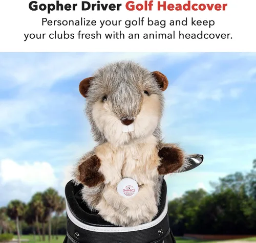Miniatura 2 de Daphne's Headcovers Gopher Funda para Driver Divertida Funda para Palos de Golf Protección Elegante para Funda de Palo para Hombres y Mujeres