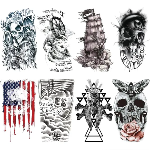Miniatura 11 de Tatuaje temporal romano de guerrero genial para hombres, gran negro realista 3D griego Dios gladiador tatuaje falso adulto adolescente niño