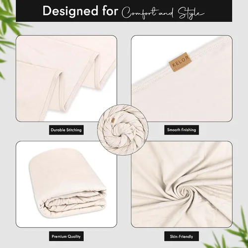 Miniatura 33 de K E L O R Luxury Cooling Travel Blanket - Stretchy, Lightweight Soft & Breathable Shawl Wraps for Women