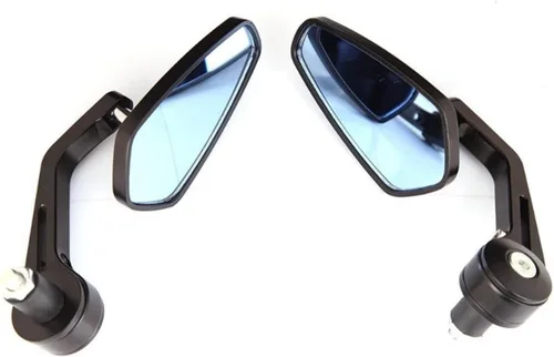 Espejos laterales universales de aluminio para motocicleta, retrovisor, barra de agarre negra, 1 par de espejos retrovisores de motocicleta de 7/8