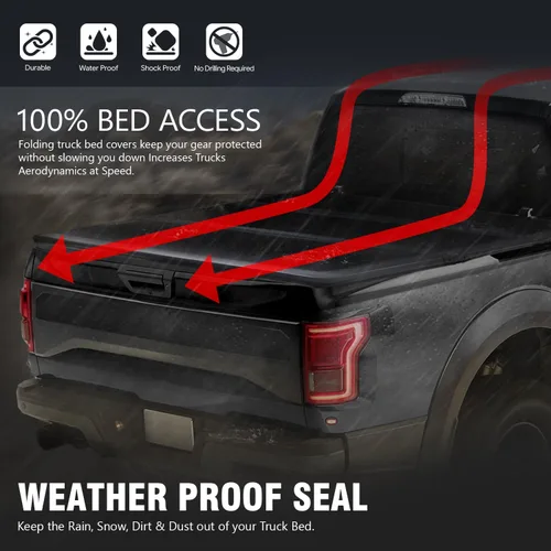 Miniatura 5 de DNA MOTORING Nueva cubierta rígida para caja de camioneta, de tres pliegues, compatible con Ford Ranger 19-23, caja de 5 pies, TTC-HARD-090