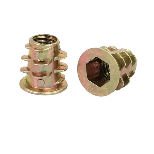 Miniatura 3 de uxcell Tuercas de inserción roscadas de enchufe hexagonal de interfaz M5x10mm para muebles de madera (paquete de 100)