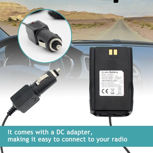 Miniatura 3 de Reemplace el eliminador de batería QB-44HL de 12 V para AnyTone AT-D878UV AT-D868UV AT-D878UV Plus Series Radio con adaptador de CC