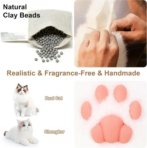 Miniatura 5 de Chongker Animales de peluche para microondas y pesados, 2 libras de peluche con calefacción de gato con almohadilla térmica extraíble sin perfume
