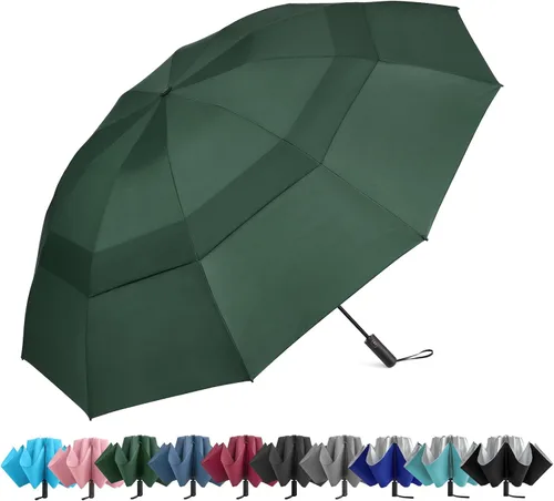 Miniatura 146 de G4Free Paraguas de golf grande de 42/46/54/62 pulgadas, paraguas compacto de viaje inverso, 10 varillas, resistente al viento para lluvia, doble