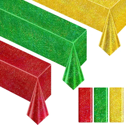 Miniatura 21 de Just Shimmer Mantel holográfico azul claro de 40" x 108" Decoración de fiesta rosa fuerte Día de San Valentín Fiesta de cumpleaños Decoración