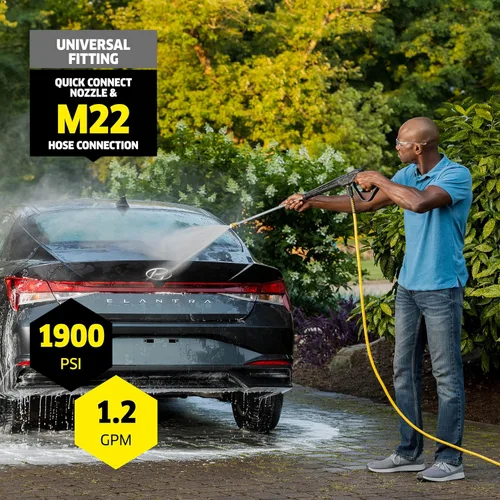 Miniatura 4 de Kärcher Lavadora a presión K1900PS, certificado CETA, 3 boquillas de pulverización, tanque de detergente, para automóviles, calzadas, Amarillo