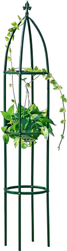Miniatura 8 de Enrejado de jardín de obelisco 100% metálico de 6.3 pies de alto, soporte resistente para plantas para enredaderas y soportes de flores, 1 pieza