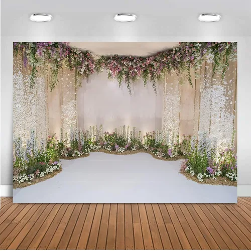 Telón de fondo de fotografía de boda de 5 x 3 pies, telón de fondo de flores para despedida de soltera, propuesta de flores, telón de fondo para
