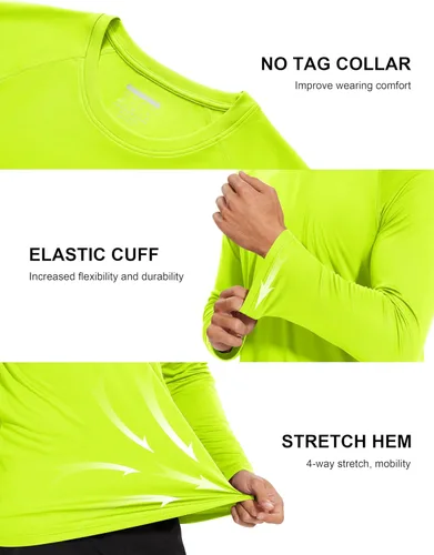 Miniatura 58 de MAGCOMSEN Camisas de manga larga para hombre, protección solar UPF 50+, camisetas atléticas para senderismo, correr, entrenamiento, protección
