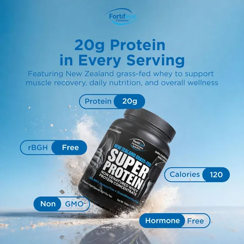 Miniatura 3 de Fortifeye Super New Zealand - Proteína de suero de leche alimentada con pasto sabor a dulce de chocolate amargo, 20 porciones, 1 paquete – Proteína
