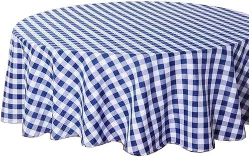 Miniatura 7 de Tektrum Mantel redondo de poliéster 100% impermeable de 60 pulgadas a cuadros -Resistente a derrames/Manchas/Arrugas- para acampar, pícnic, cena