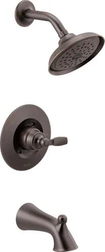 Miniatura 4 de Delta Faucet Woodhurst 14 Series - Grifo de bañera y ducha de una sola manija de níquel cepillado, kit de molduras de ducha con cabezal de ducha