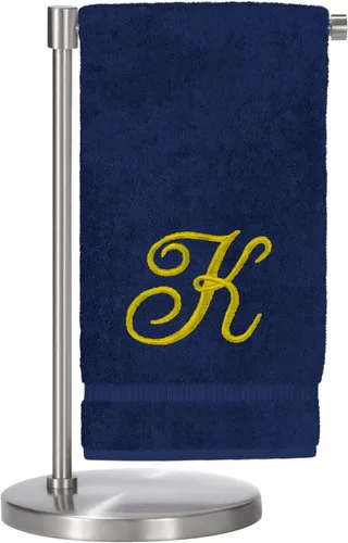 Miniatura 74 de Script R - Toalla de baño con monograma, regalo personalizado, 27 x 54 pulgadas, juego de 1 toalla bordada con texto dorado, 100% algodón turco