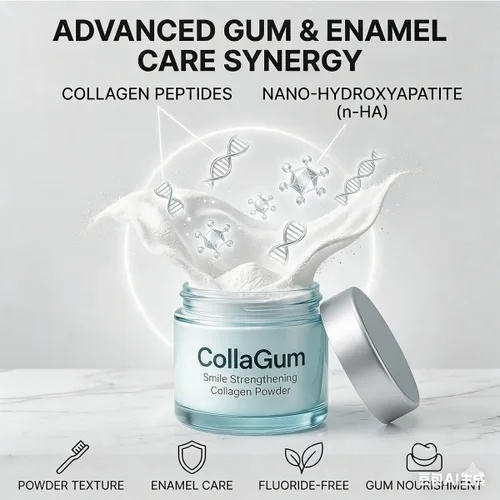 Miniatura 2 de 2 polvos de colágeno para encías, polvo de dientes de colágeno con nano-hidroxiapatita, polvo de dientes de hidroxiapatita para el cuidado
