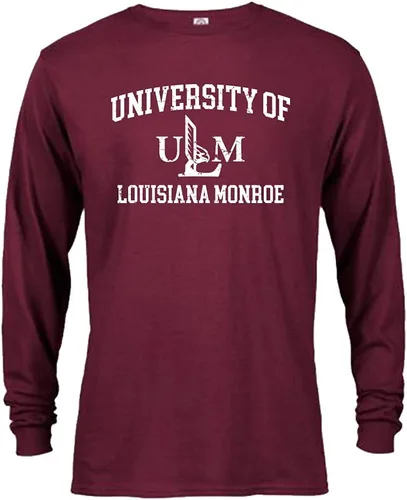Miniatura 37 de Sport Your Gear Camiseta de manga larga con licencia oficial, estilo retro y envejecido para fanáticos universitarios UNM Red Heather