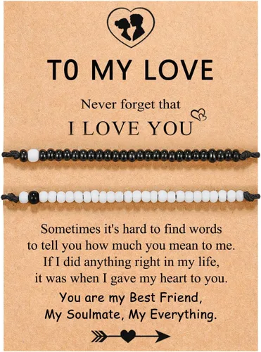 Miniatura 12 de UNGENT THEM Pinky Promise - Pulsera a juego para parejas, alma gemela, hombre, relación a distancia, regalos para mujeres, hombres, él, ella