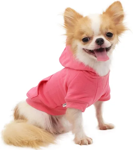 Miniatura 12 de LOPHIPETS Sudadera ligera de algodón para perros pequeños – Sudadera con capucha para chihuahuas, cachorros y razas en miniatura - Azul/XS
