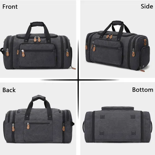 Miniatura 4 de Gonex Bolsa de lona para viaje de 50 L Compartimento gris oscuro para zapatos