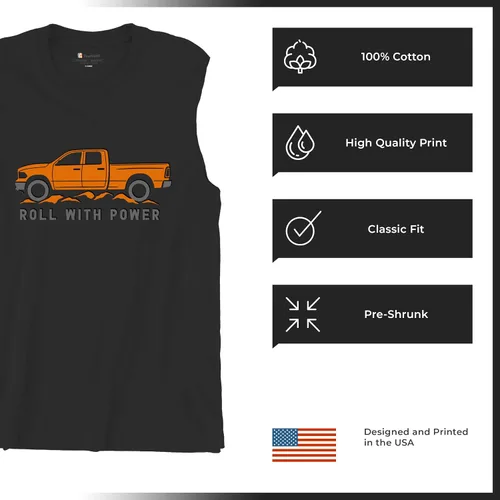 Miniatura 100 de Tee Hunt Camisetas gráficas y camisetas sin mangas para hombre Roll with Power Pickup Truck
