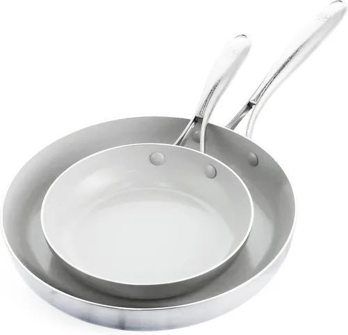 Miniatura 10 de GreenLife Sartén antiadherente de cerámica saludable de acero inoxidable de tres capas, de 8 pulgadas, sin PFAS, multicapa, inducción, apto
