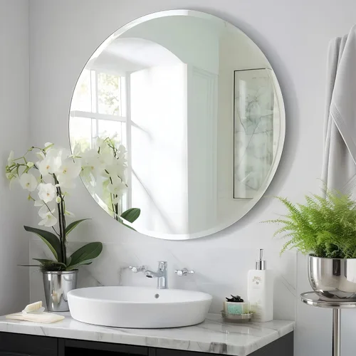 Miniatura 18 de KOHROS Espejo ovalado sin marco de 20 x 28 pulgadas, espejo de pared de baño con borde biselado pulido, antioxidante, vidrio templado (plateado)