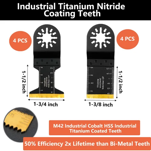 Miniatura 2 de Hojas de sierra oscilantes, cuchillas multiherramienta de titanio, corte de metal, cuchillas multiherramienta para uñas de metal suave
