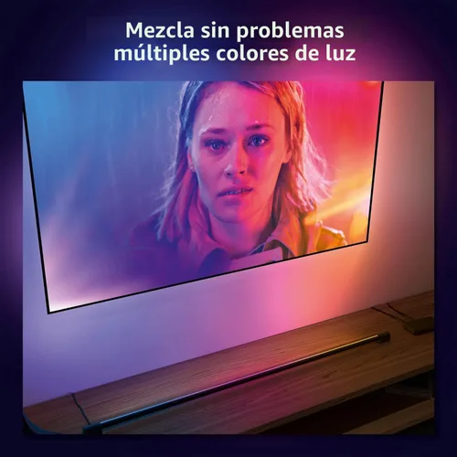 Miniatura 5 de Philips Hue - Tubo de luz LED inteligente grande, negro - Luz LED de cambio de color blanco y ambiente - 1 paquete - Sincronización con TV, música