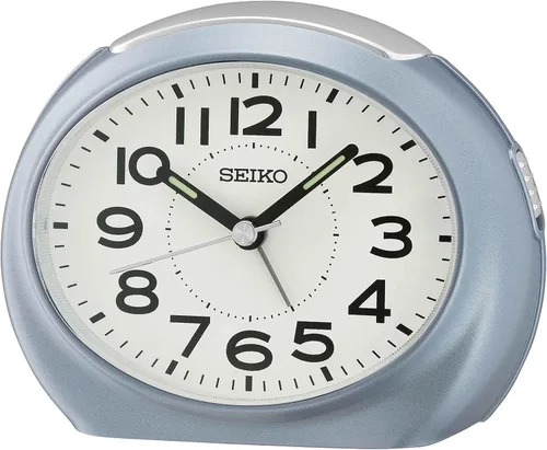 Miniatura 9 de Seiko QHE193GLH Reloj despertador ovalado sin tictac para dormitorio, dorado, 3.5 x 4.5 pulgadas Dorado metálico
