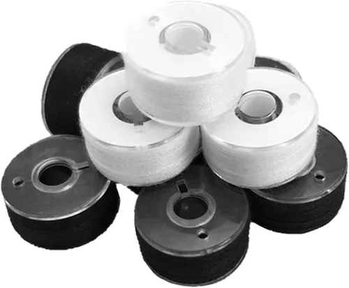 Miniatura 5 de 36 piezas (18 blanco + 18 negro) preenrolladas para hilo de bobina y abrazaderas de bobina, tamaño A clase 15 SA156 compatible con Babylock
