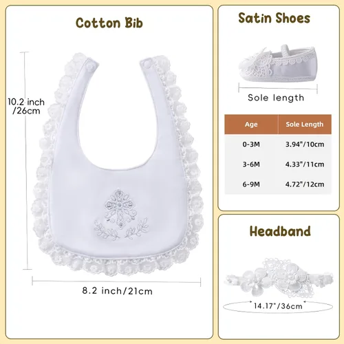 Miniatura 21 de Booulfi Calcetines para bebé, botines blancos para recién nacidos, zapatos de bautizo, calcetines para bebé, bautizo, trajes de Pascua