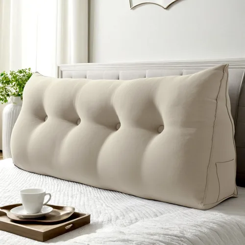 Miniatura 22 de WOWMAX Cabecero de Cama Multifuncional con Almohada Tapizada Doble, Cabecero para Dormitorio Individual XL, Portátil para Dormitorio Universitario