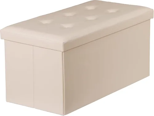 ZenStyle Banco otomano de almacenamiento de 30 pulgadas, reposapiés plegable, banco largo de almacenamiento para zapatos con asiento acolchado de