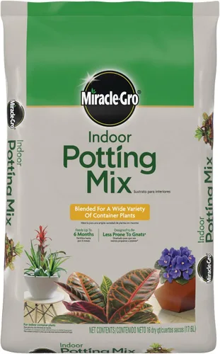 Miracle-Gro Mezcla para Macetas de Interior, Mezclada para una Variedad de Plantas de Casa, Alimenta hasta por 6 Meses, 16 qt.