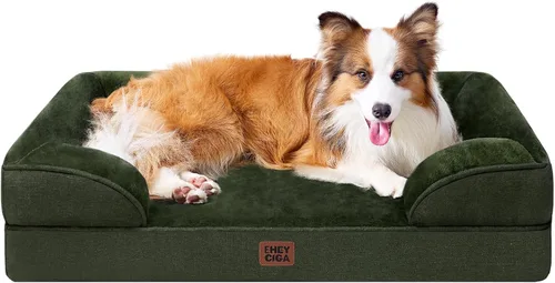 Miniatura 46 de EHEYCIGA - Cama ortopédica para perro grande, impermeable, de espuma viscoelástica y espuma tipo caja de huevos, bordes elevados, antideslizante