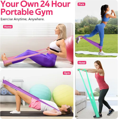 Miniatura 5 de Bandas de resistencia para entrenamiento, bandas de ejercicio para terapia física, estiramiento, recuperación, pilates, rehabilitación