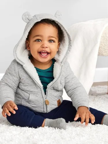 Miniatura 2 de Simple Joys by Carter's Unisex Babies' Hooded Sweater Jacket with Sherpa Lining