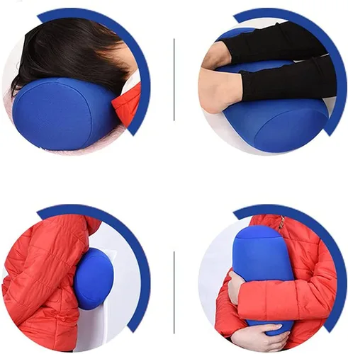 Miniatura 4 de ASkinds 2 almohadas cilíndricas cómodas de rollo de microperlas Jelly Bean Bed Pillow Tube Pillow Cojín para cabeza, cuello, soporte de espalda