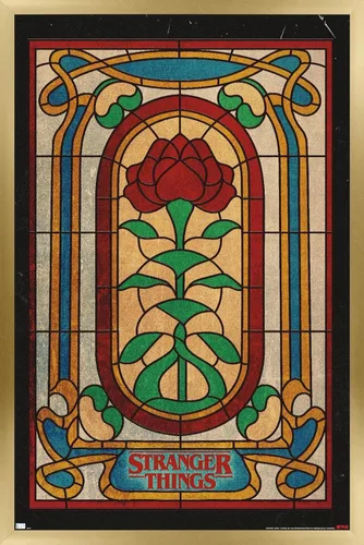 Miniatura 14 de Trends International Netflix Stranger Things: Season 4 - Póster de pared de vitrales, 14.72 x 22.37 pulgadas, versión enmarcada de madera de granero