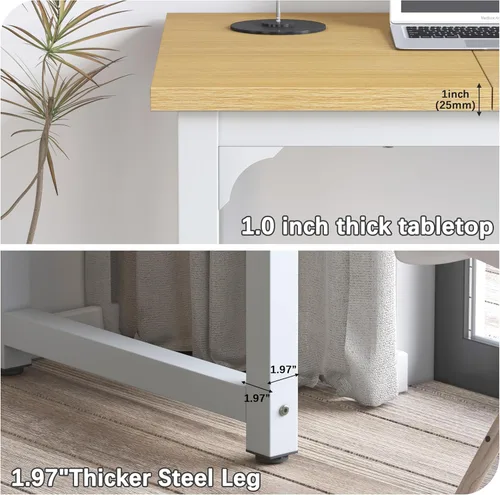 Miniatura 5 de NSdirect - Escritorio extra grande de 63 pulgadas XL para computadora, tiene una amplia mesa de trabajo para escritura, juegos y trabajo en casa