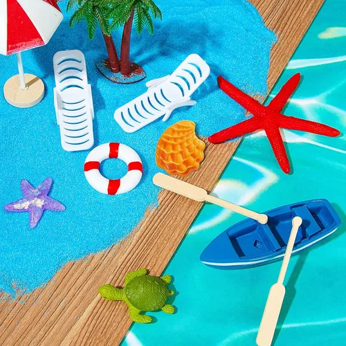Miniatura 3 de Patelai 12 piezas de decoración hawaiana para tartas de playa, sombrilla de verano para tartas tropicales, palmeras verdes tropicales para fiesta